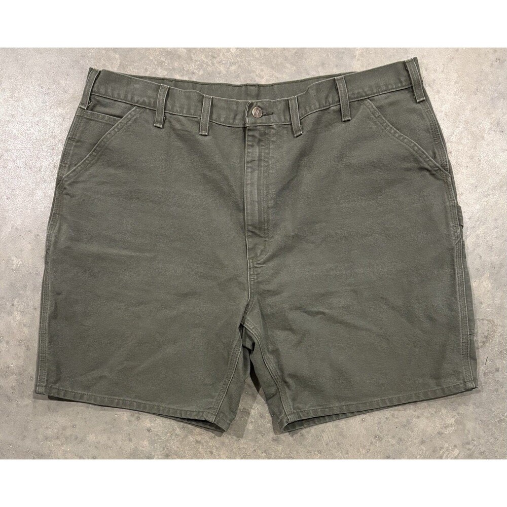 Vintage Carhartt Carpenter Shorts Mens 44 B25 MOS Green Canvas Workwear